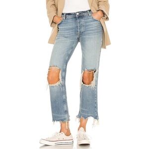 We the Free Maggie Mid Rise Straight Leg Jean in Aged to Perfection